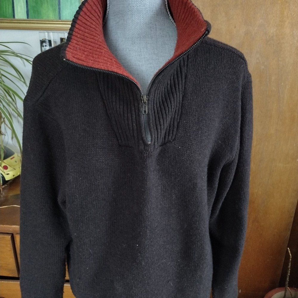 Men's Irelandseye Dark Chocolate 100% Lambswool Sweater Sz L